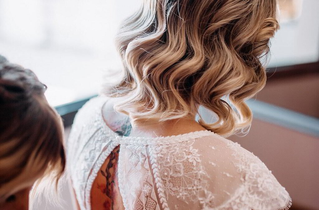 Peinado con ondas para una boda