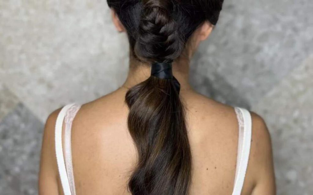 Recogido con trenza y coleta